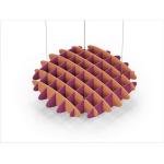 Acoustic Ceiling Sound Trap - 1200mm x 1200mm Round - Orange | Royal Pink