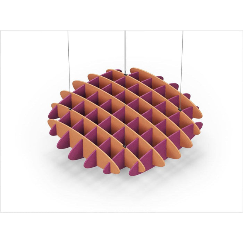 Acoustic Ceiling Sound Trap - 1200mm x 1200mm Round - Orange | Royal Pink