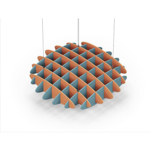 Acoustic Ceiling Sound Trap - 1200mm x 1200mm Round - Orange | Sky Blue