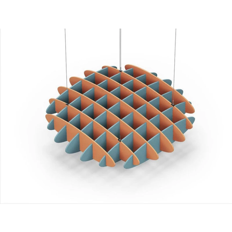 Acoustic Ceiling Sound Trap - 1200mm x 1200mm Round - Orange | Sky Blue