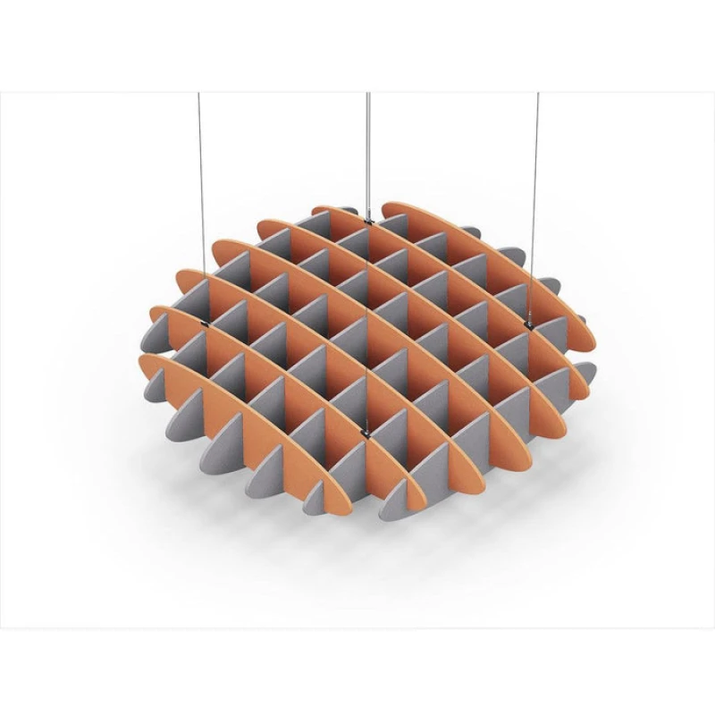 Acoustic Ceiling Sound Trap - 1200mm x 1200mm Round - Orange | Slate Grey