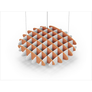Acoustic Ceiling Sound Trap - 1200mm x 1200mm Round - Orange | White
