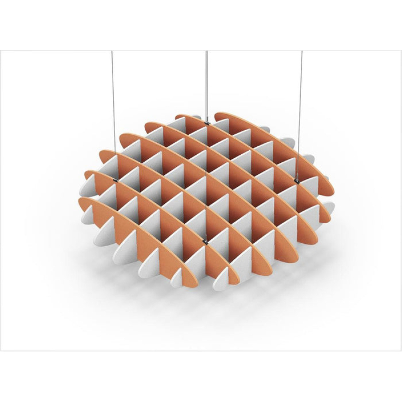 Acoustic Ceiling Sound Trap - 1200mm x 1200mm Round - Orange | White