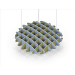 Acoustic Ceiling Sound Trap - 1200mm x 1200mm Round - Pacific Blue | Banana Green