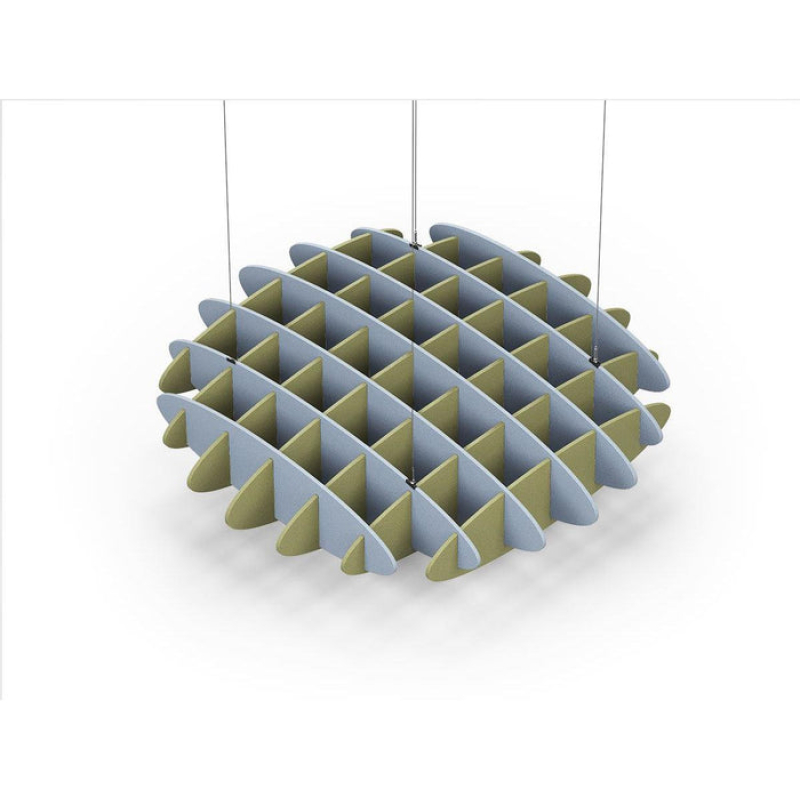 Acoustic Ceiling Sound Trap - 1200mm x 1200mm Round - Pacific Blue | Banana Green