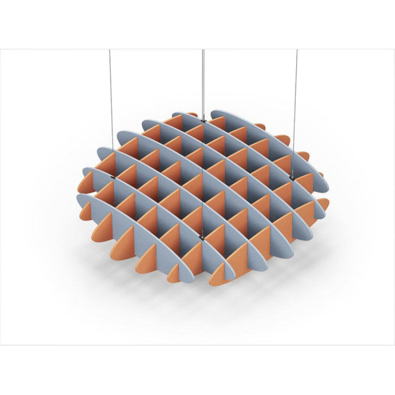 Acoustic Ceiling Sound Trap - 1200mm x 1200mm Round - Pacific Blue | Orange