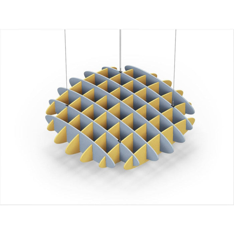 Acoustic Ceiling Sound Trap - 1200mm x 1200mm Round - Pacific Blue | Yellow