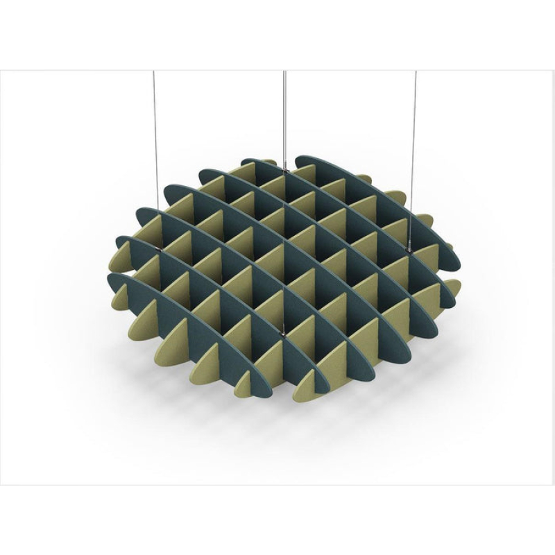 Acoustic Ceiling Sound Trap - 1200mm x 1200mm Round - Peacock Green | Banana Green