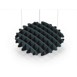 Acoustic Ceiling Sound Trap - 1200mm x 1200mm Round - Peacock Green | Black