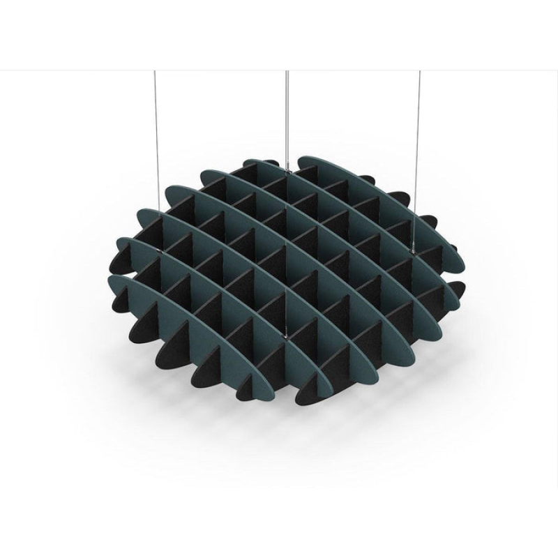 Acoustic Ceiling Sound Trap - 1200mm x 1200mm Round - Peacock Green | Black