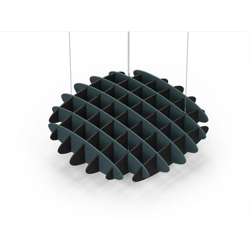Acoustic Ceiling Sound Trap - 1200mm x 1200mm Round - Peacock Green | Black