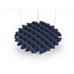 Acoustic Ceiling Sound Trap - 1200mm x 1200mm Round - Peacock Green | Blue