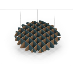 Acoustic Ceiling Sound Trap - 1200mm x 1200mm Round - Peacock Green | Brown