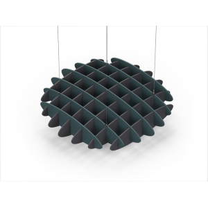 Acoustic Ceiling Sound Trap - 1200mm x 1200mm Round - Peacock Green | Charcoal Grey