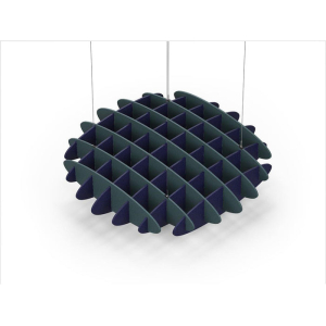 Acoustic Ceiling Sound Trap - 1200mm x 1200mm Round - Peacock Green | Dark Blue