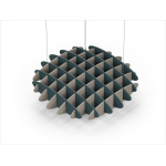 Acoustic Ceiling Sound Trap - 1200mm x 1200mm Round - Peacock Green | Dark Beige