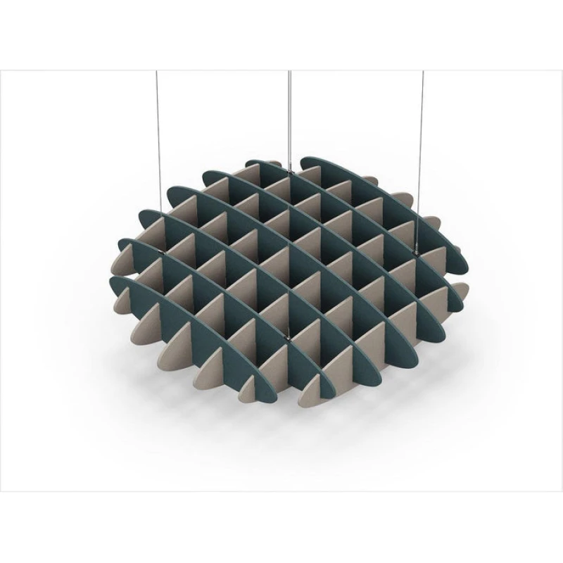 Acoustic Ceiling Sound Trap - 1200mm x 1200mm Round - Peacock Green | Dark Beige