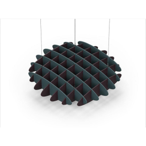 Acoustic Ceiling Sound Trap - 1200mm x 1200mm Round - Peacock Green | Dark Maroon