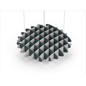 Acoustic Ceiling Sound Trap - 1200mm x 1200mm Round - Peacock Green | Light Beige