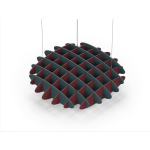Acoustic Ceiling Sound Trap - 1200mm x 1200mm Round - Peacock Green | Maroon