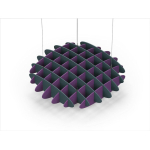 Acoustic Ceiling Sound Trap - 1200mm x 1200mm Round - Peacock Green | Purple