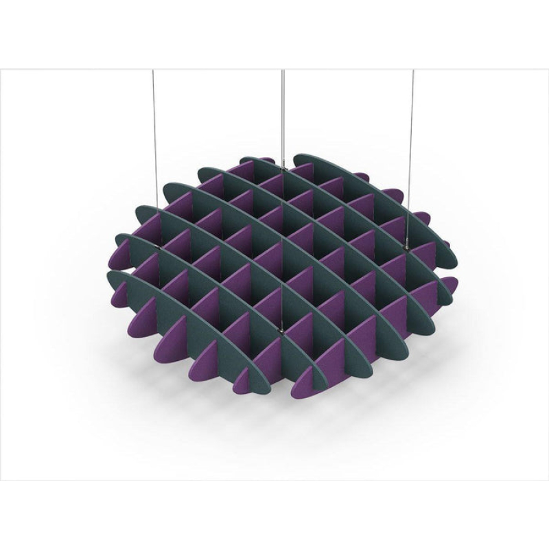 Acoustic Ceiling Sound Trap - 1200mm x 1200mm Round - Peacock Green | Purple