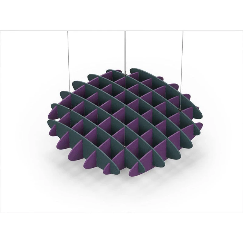 Acoustic Ceiling Sound Trap - 1200mm x 1200mm Round - Peacock Green | Purple