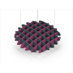 Acoustic Ceiling Sound Trap - 1200mm x 1200mm Round - Peacock Green | Royal Pink