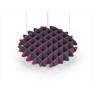 Acoustic Ceiling Sound Trap - 1200mm x 1200mm Round - Peacock Green | Royal Pink