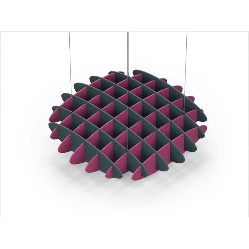 Acoustic Ceiling Sound Trap - 1200mm x 1200mm Round - Peacock Green | Royal Pink