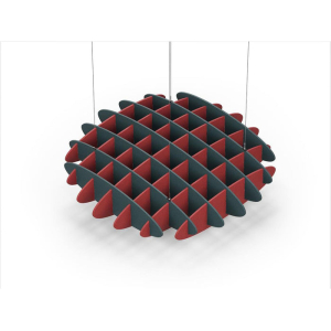 Acoustic Ceiling Sound Trap - 1200mm x 1200mm Round - Peacock Green | Red