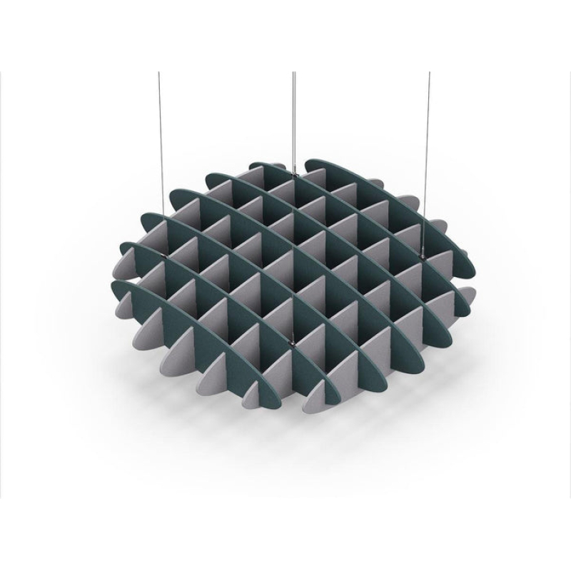 Acoustic Ceiling Sound Trap - 1200mm x 1200mm Round - Peacock Green | Slate Grey