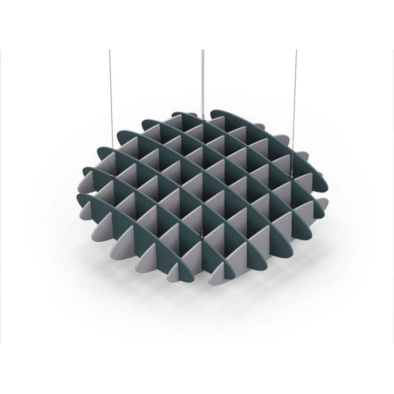 Acoustic Ceiling Sound Trap - 1200mm x 1200mm Round - Peacock Green | Slate Grey