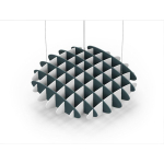 Acoustic Ceiling Sound Trap - 1200mm x 1200mm Round - Peacock Green | White