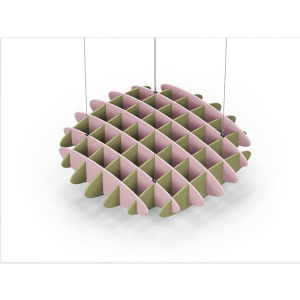 Acoustic Ceiling Sound Trap - 1200mm x 1200mm Round - Pink | Banana Green