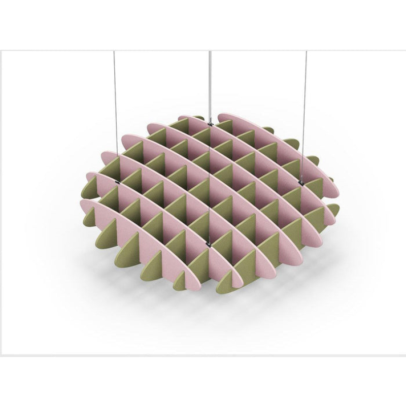 Acoustic Ceiling Sound Trap - 1200mm x 1200mm Round - Pink | Banana Green