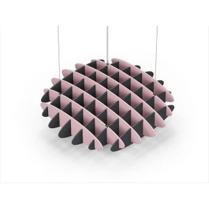 Acoustic Ceiling Sound Trap - 1200mm x 1200mm Round - Pink | Charcoal Grey