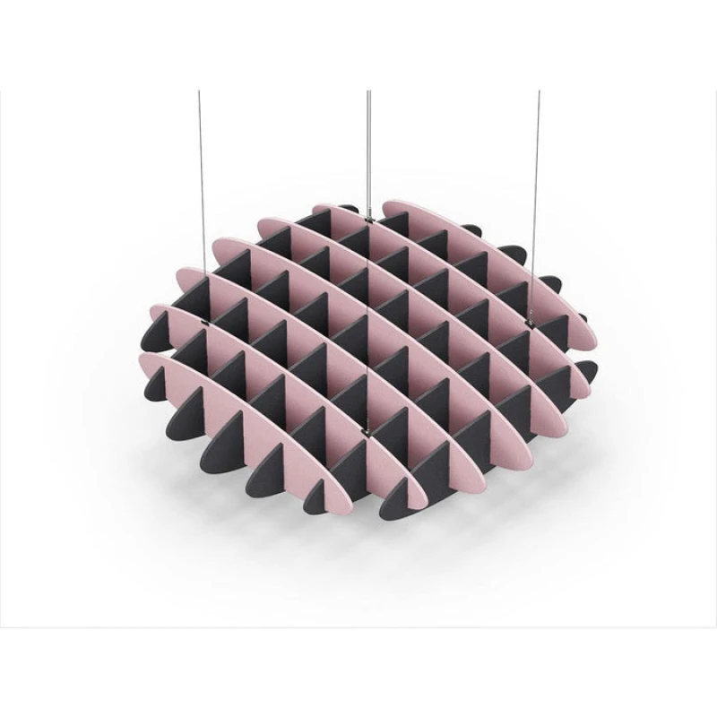 Acoustic Ceiling Sound Trap - 1200mm x 1200mm Round - Pink | Charcoal Grey