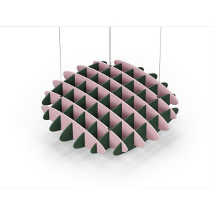 Acoustic Ceiling Sound Trap - 1200mm x 1200mm Round - Pink | Dark Green