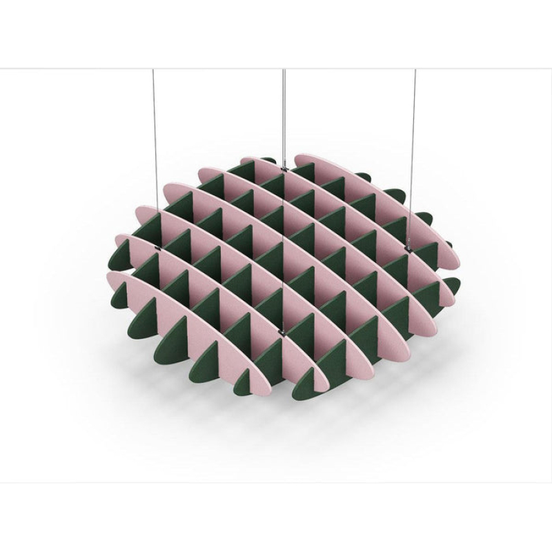 Acoustic Ceiling Sound Trap - 1200mm x 1200mm Round - Pink | Dark Green
