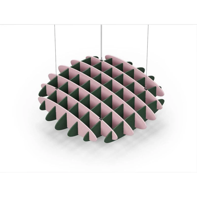Acoustic Ceiling Sound Trap - 1200mm x 1200mm Round - Pink | Dark Green