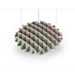 Acoustic Ceiling Sound Trap - 1200mm x 1200mm Round - Pink | Green