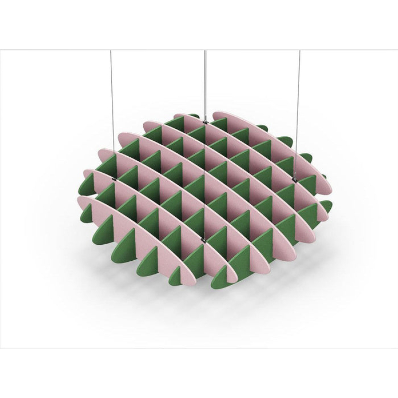 Acoustic Ceiling Sound Trap - 1200mm x 1200mm Round - Pink | Green