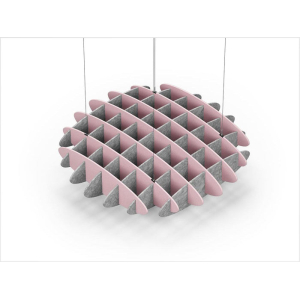 Acoustic Ceiling Sound Trap - 1200mm x 1200mm Round - Pink | Marble Grey