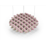 Acoustic Ceiling Sound Trap - 1200mm x 1200mm Round - Pink | Natural
