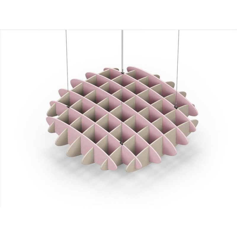 Acoustic Ceiling Sound Trap - 1200mm x 1200mm Round - Pink | Natural