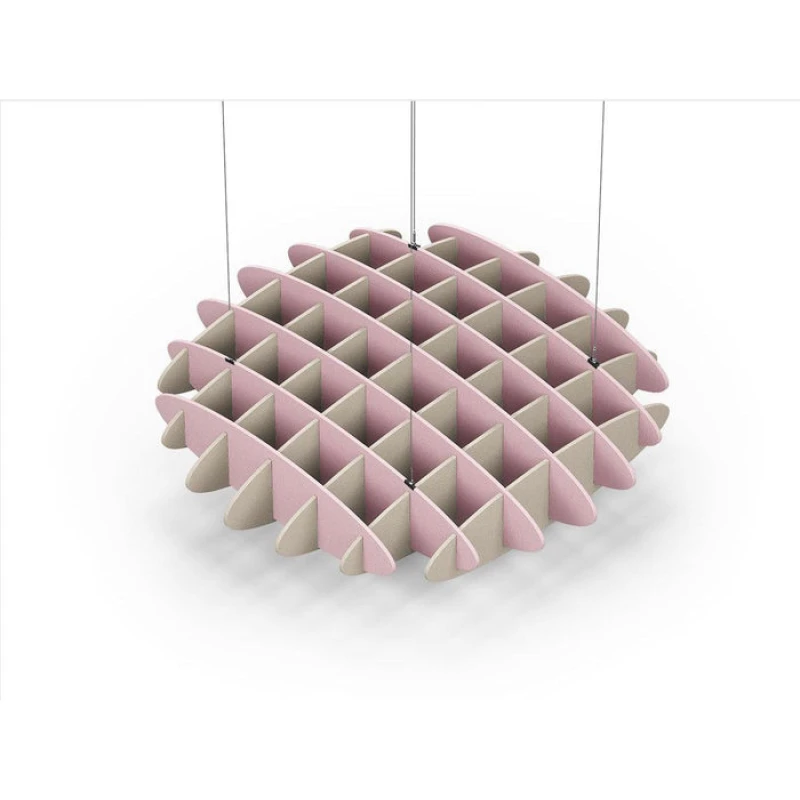 Acoustic Ceiling Sound Trap - 1200mm x 1200mm Round - Pink | Natural