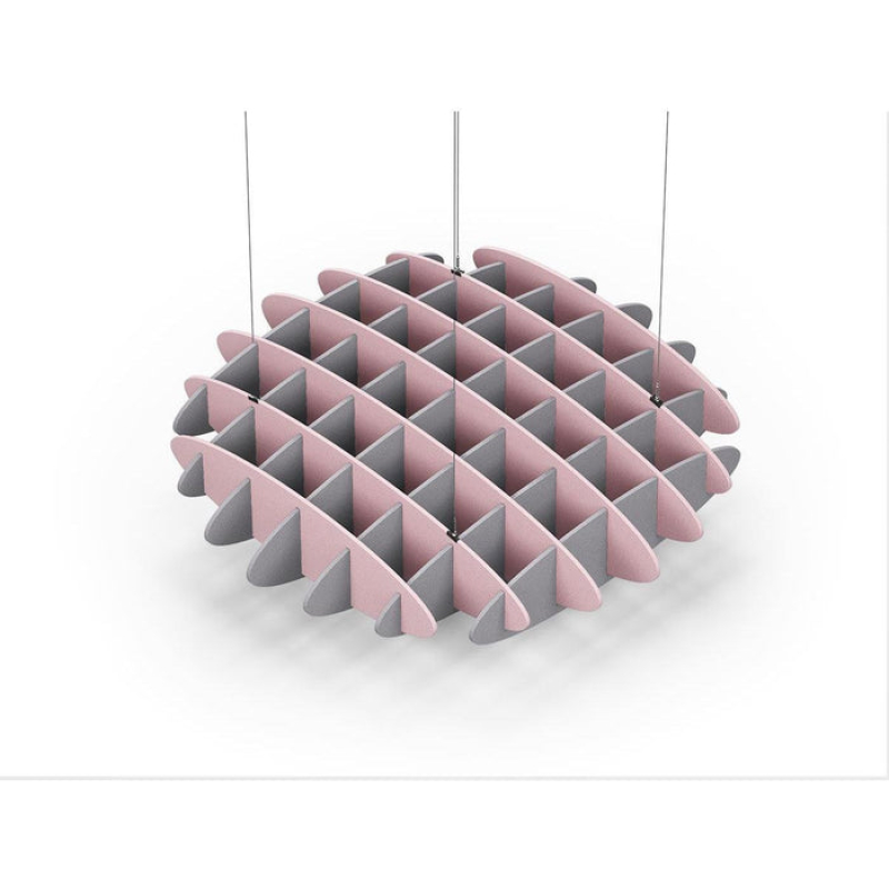 Acoustic Ceiling Sound Trap - 1200mm x 1200mm Round - Pink | Slate Grey