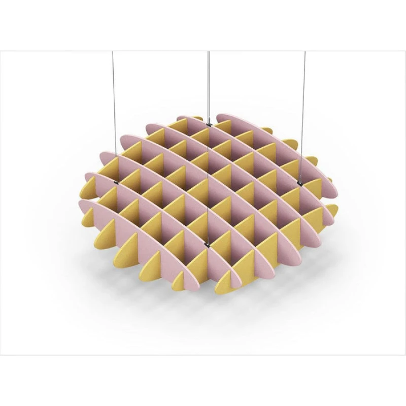 Acoustic Ceiling Sound Trap - 1200mm x 1200mm Round - Pink | Yellow