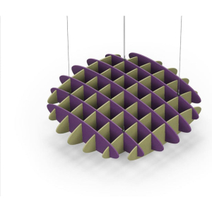 Acoustic Ceiling Sound Trap - 1200mm x 1200mm Round - Purple | Banana Green